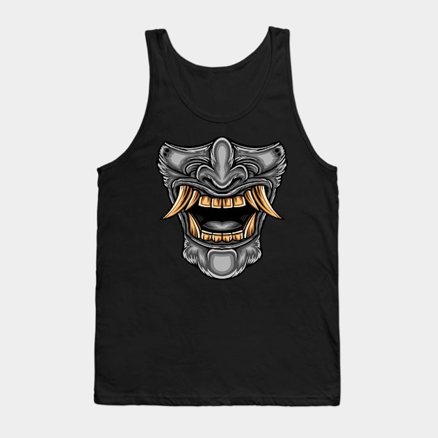 Japanese Oni Mask Artwork Tank Top by WODEXZ